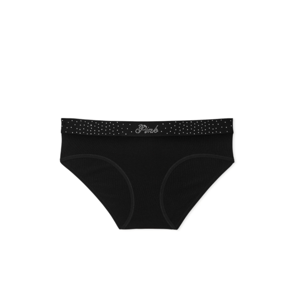 Victoria's Secret "Hiphugger Pure Black Diamante Waistband" kelnaitės