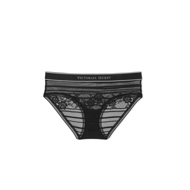 Victoria's Secret "Lace Hiphugger Black" kelnaitės