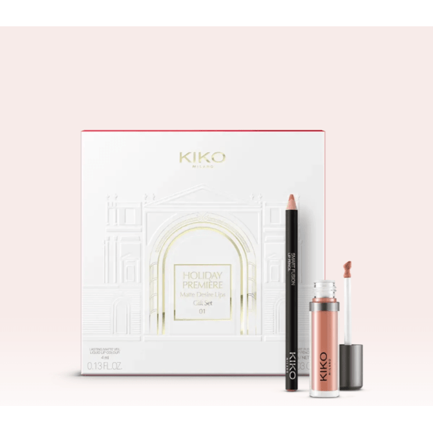 Kiko Milano Holiday Première "01 Beige Allure" lūpų makiažo rinkinys